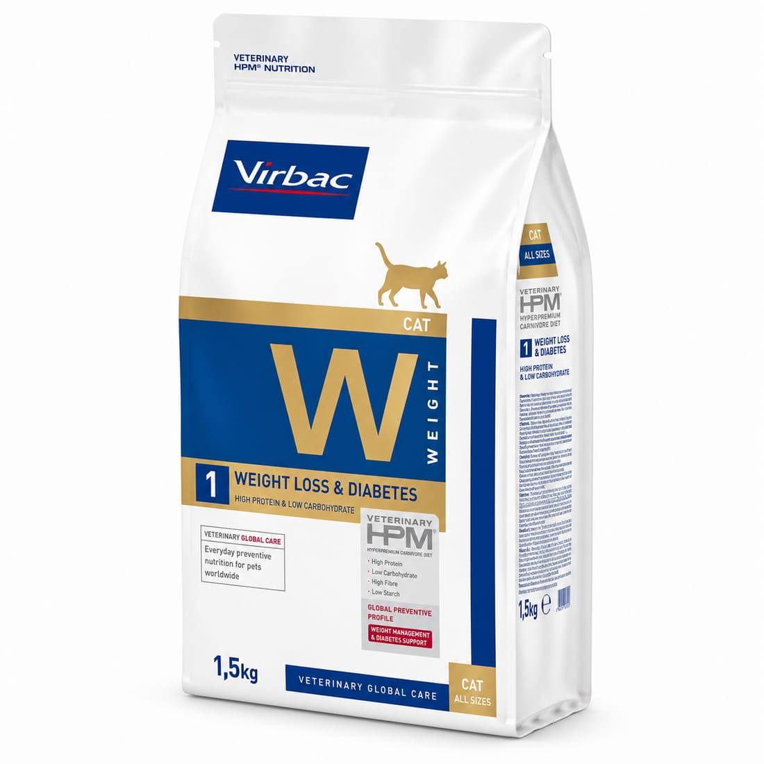 Virbac Veterinary HPM Cat W1 Weight Loss & Diabetes 1.5kg